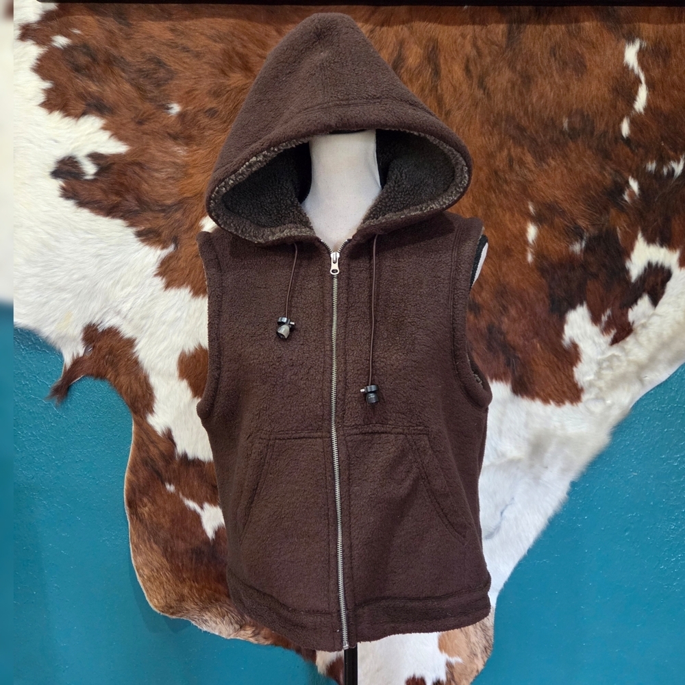 Brown Hooded Women's Vest